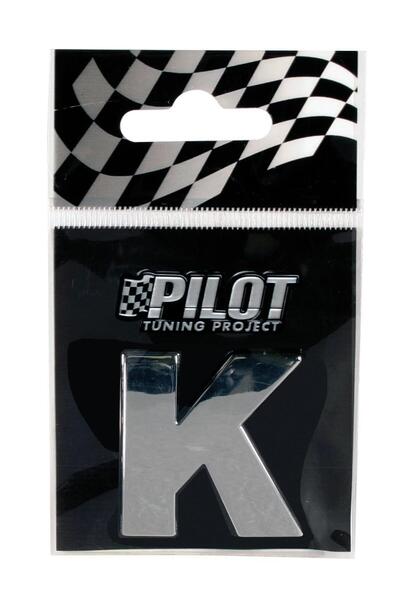 Lampa Ornament autoadeziv cromat LAM07871, tridimensional, litera "K", înălțime 28 mm, Type 3