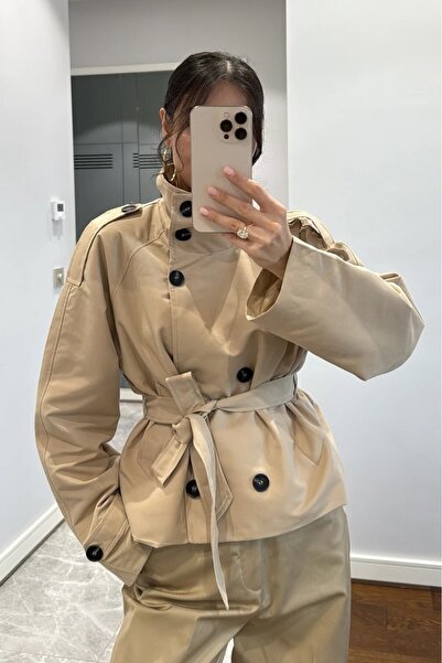 Moderk BSK DİK YAKA KISA TRENÇKOT CEKET