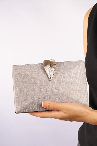 weem bag Elysara Eb0713 |   Pearl Shiny Leaf Curl Evening Dress Bag