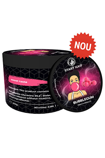 Start Kaif Aroma Narghilea StartKaif, Bubble Gum, din celuloza, fara nicotina sau tutun, 200g