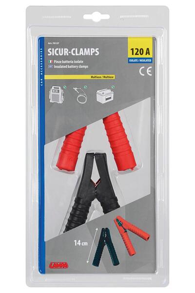 Lampa Set de 2 clești de baterie izolați Sicur-Clamps LAM70127, 14 cm, 120A m...