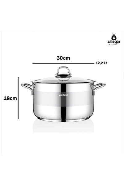 Amboss High-quality stainless steel pot - 30 cm / 12.2 liter capacity