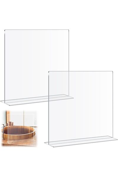 Slasa واقيات رذاذ أكريليك من قطعتين - 48 × 11.4 × 45.7 سم ألواح حماية مستقلة ...