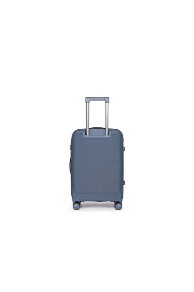 Prince Travelling Un Breakable PP Hard Luggage (8 Wheels) Glider 20 Inch 40Litre Small - Navy Blue