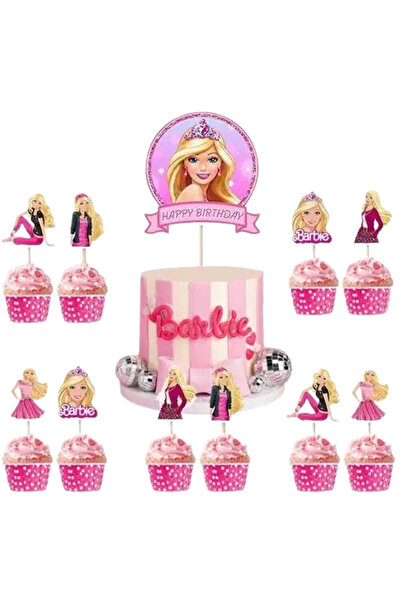 Barbie cake topper set pasta seti 20 kürdan 25 kek kalıbı 1 pasta üstü büyük ...