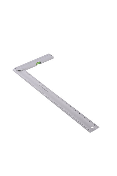 Lawazim Aluminium L Shape Angle Ruler 50cm with Bubble Level - Measuring and Marking Tool