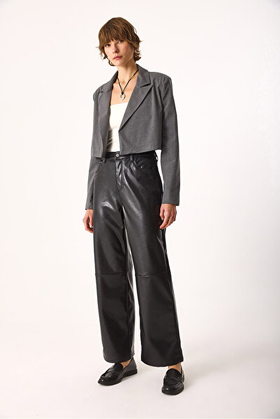 VENA Oversize Blazer Jacket-Dark Gray