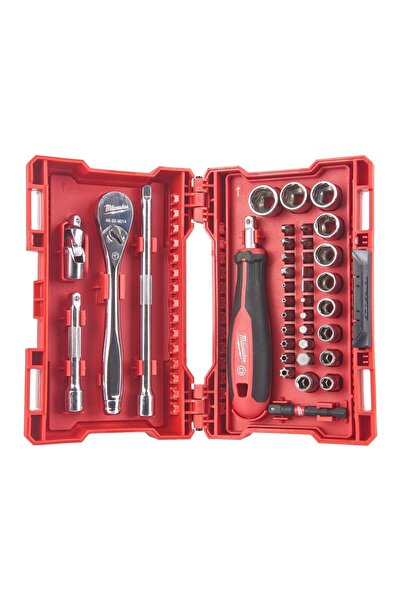 Milwaukee Set de chei tubulare și clichet cu inserție de spumă, 1/4, 38 de pi...