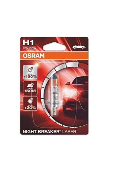 Osram Bec far pentru faza lungă 12V, H1 55W Night Breaker Laser Next Gen +150...