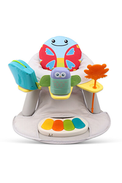 TEKNUM كرسي طعام 2 في 1/مقعد لعب للأطفال الصغار مع بيانو بدواسة - فراشة