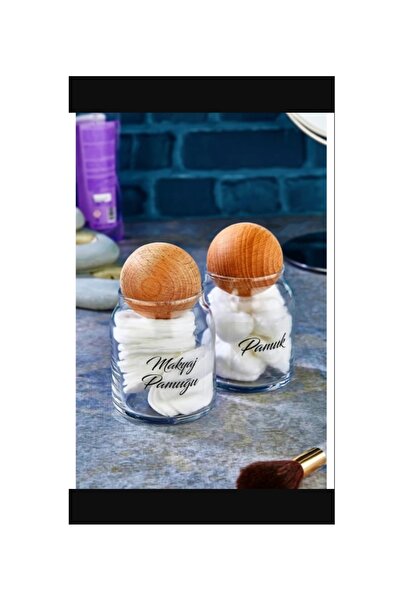 ŞAKİLATA CONCEPT Organizator pentru machiaj din bumbac și vată, cu capac dubl...