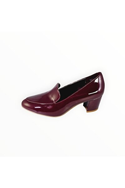 JustFab Women's Court Shoes with Low Heel Just Fab Leather Burgundy Size 37 EU