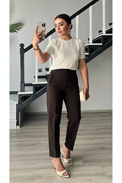 Oslove Bitter Brown Flat Pants