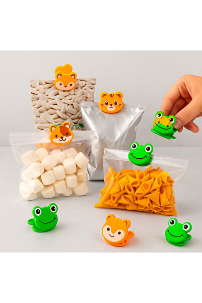 FERAH PLASTİK Sevimli Hayvan Figürlü Paket Klipsi | Renkli ve Dayanıklı Manda...