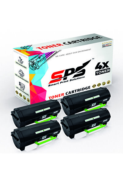 Smart Print Solutions SPS Compatible Toner Cartridges for Lexmark | MS510 | 4x Black | Yield Upto 25,000 Pages