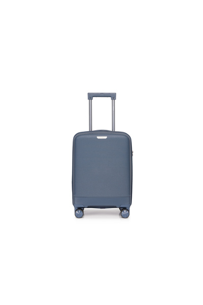 Prince Travelling Un Breakable PP Hard Luggage (8 Wheels) Glider 20 Inch 40Litre Small - Navy Blue