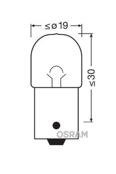Osram Set of 2 R10W 12V car bulbs, blister packaging, model 5008-02B, original