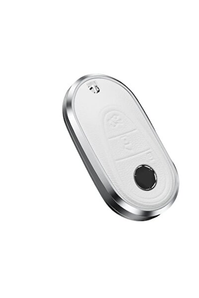 OEM Husa pentru cheie, aluminiu cu piele alb Mercedes C Class S Class W206 W2...