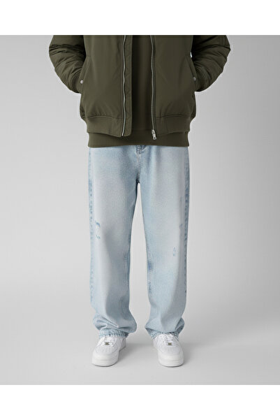 NO1 KONSEPT Ice Blue Ripped Washed Baggy Jeans