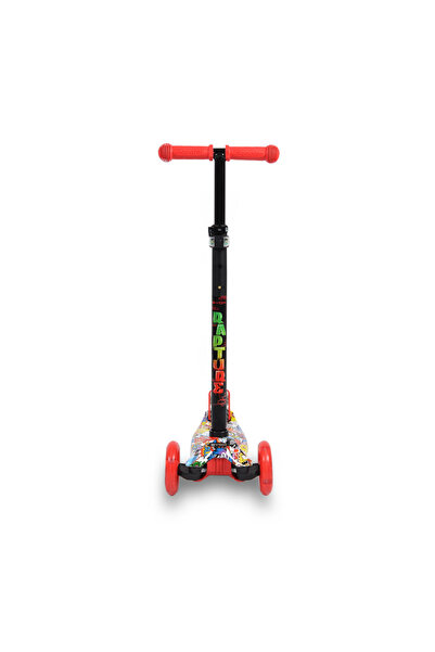 byox Children's scooter 3-5 years old, Rapture Red, light weight, wheels with lights and adjustable handlebars
