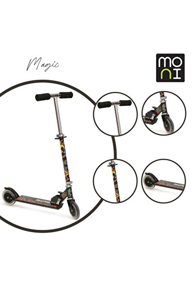 Moni Trotineta pliabila copii 3-8 Ani, ghidon reglabil pe inaltime Magic negru,