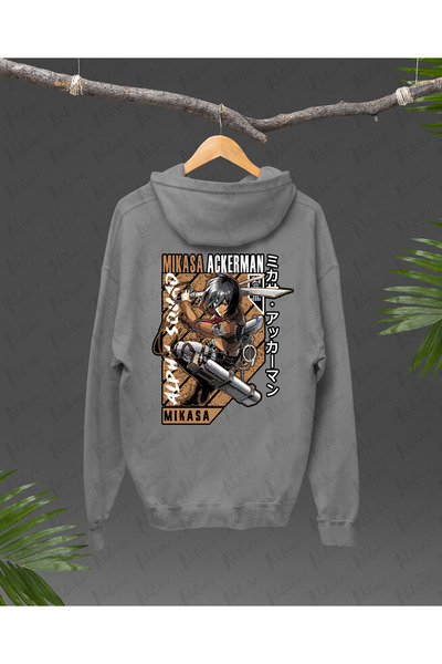 Nulivez Attack on Titan Mikasa Character Back Printed, High Quality Unisex Oversize Hoodie