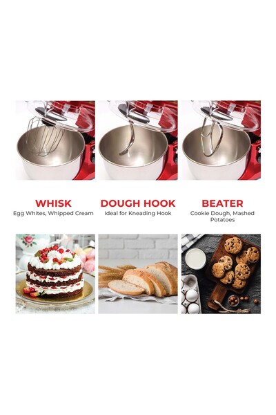 Muller Kitchen Multi-Function Stand Mixer 1300W with 8 Speeds, 7L Capacity, Multiple Accessories - MK-6039