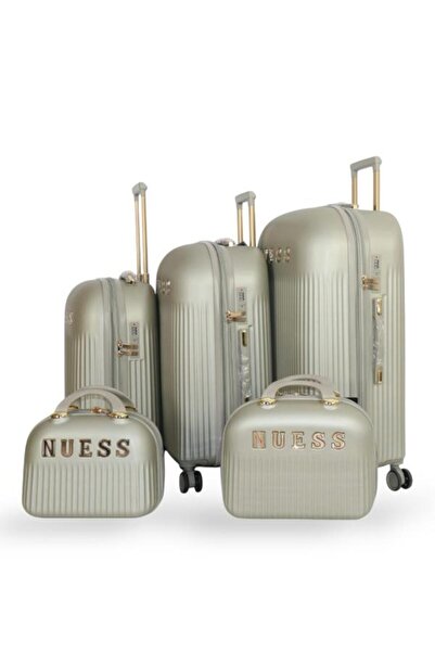nuess Travel bag set - 5 pieces, including 3 trolley bags and 2 makeup bags - with flexible covers - and a fixed digital lock