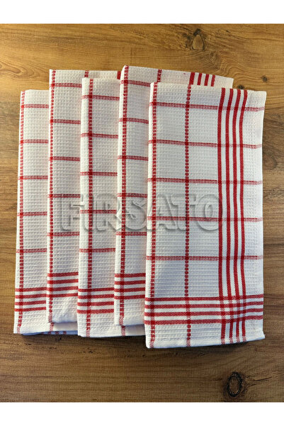 Fırsato Striped Honeycomb Textured Kitchen Towel |   Nutrition Cover |   Drying Cloth – 50X70Cm (Pack of 5)