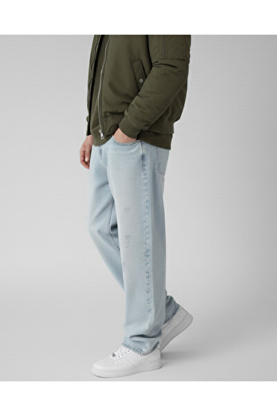 NO1 KONSEPT Ice Blue Ripped Washed Baggy Jeans