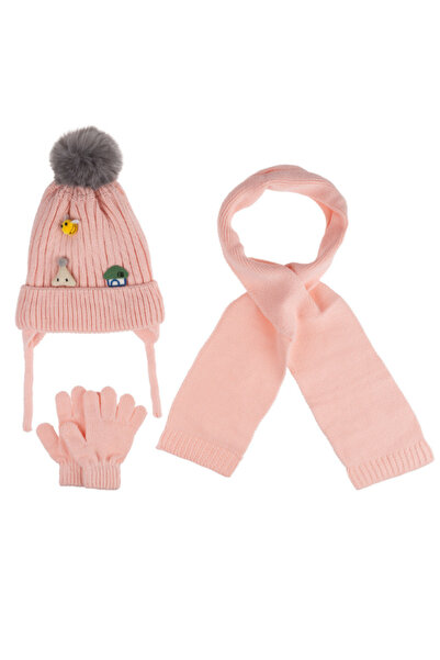 Kitti 1-4 Years Baby Girl & Child Scarf Beanie Gloves Set of 3