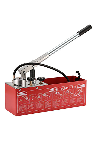 Lawazim Hydraulic Manual Pressure Test Pump - 3 Unit Gauge Dual Valve Thick Wall Tank 50 Bar