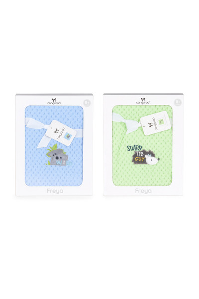 Cangaroo Set 2 Păturică Bebe Cocolino 110x80 cm – Soft and Fluffy, Blue and G...