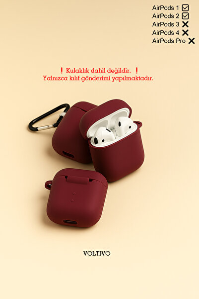 VOLTIVO Air Pods 1. Nesil Ve 2. Nesil Uyumlu Renkli Kir Tutmaz Silikon Kancal...