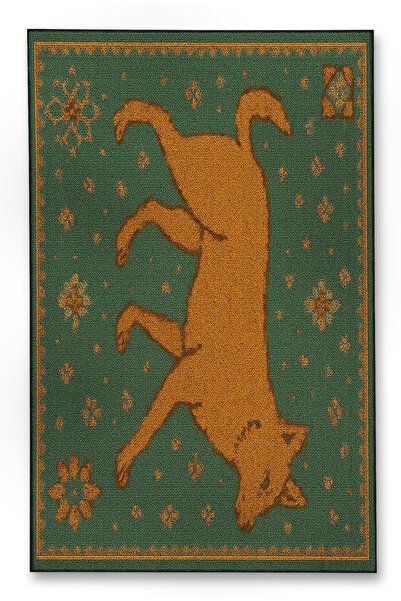 Rugs Modern Halı MOSSO Τυρκουάζ Διακοσμητικό Χαλί με Σχέδιο Λύκου, Υφαντή Βάσ...