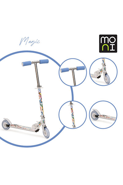 Moni Trotineta pliabila copii 3-8 Ani, ghidon reglabil pe inaltime Magic Blue