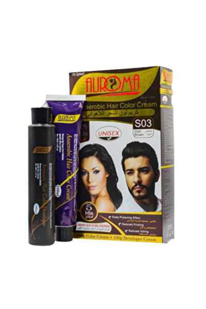 Aroma Oroma Anaerobic Hair Coloring Cream Ammonia-Free - S03 Dark Brown 100 +...