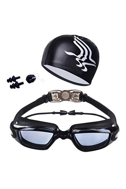 Primo Plus نظارات سباحة مع غطاء سباحة وسدادات أذن