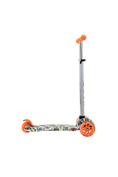 byox Children's scooter 3-5 years old, Rapture Orange, light weight, wheels with lights and adjustable handlebars