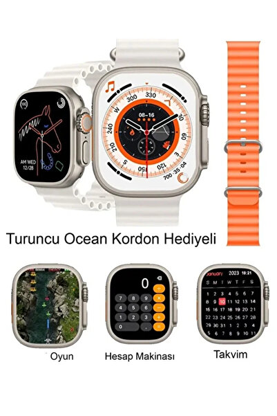 Marka Aksesuar T10 ULTRA 3 ANDROİD VE İOS UYUMLU SESLİ GÖRÜŞME BİLDİRİMLERİ G...