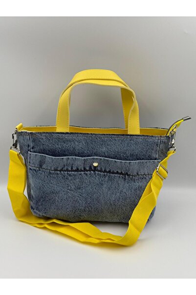 Crystal Life Kot Denim Kadın Omuz & El Çantası – Çıkarılabilir Askılı