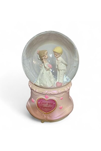 Seher 8 cm Müzikli Işıklı Gelin Damat Kar Küresi 7638