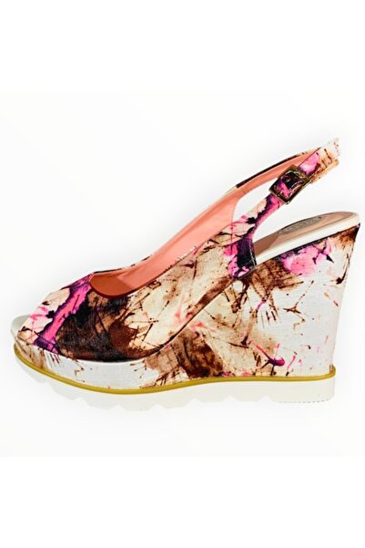 Axel Women's Wedge Sole Canvas Sandals Painted Pink Multi, Size 38 EU