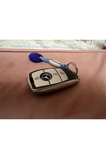 OEM Husă argintie cu inserții din piele pentru cheie Mercedes W177 W205 W213 W222 G63 X167 A C E S G GLS Class