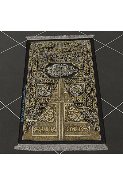 Tesbihane Zarif Kutulu Kişiye Özel Nakış İşlemeli Kabe Kapısı Motifli Tesbih Hediyeli Siyah Hediyelik Seccade