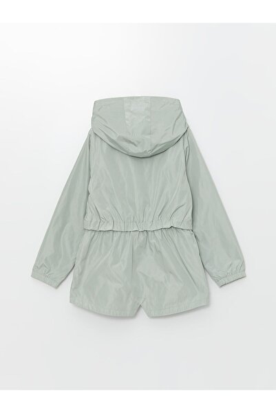 LC Waikiki Lcw Kids Green Hooded Girls' Raincoat