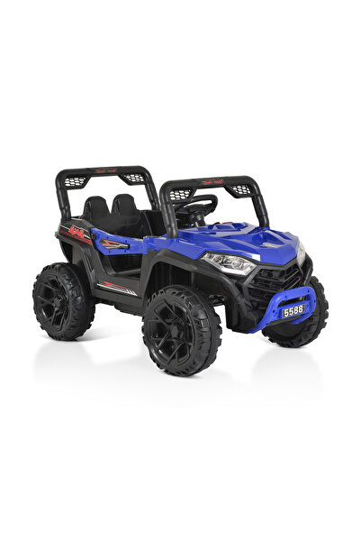 byox Masinuta electrica pentru copii 3-6 Ani, Moni Buggy UTV Blue, doua motoare, functii MP3 si Lumini
