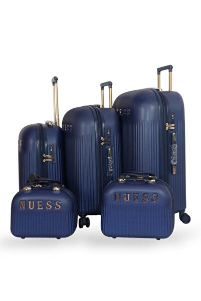 nuess Travel bag set - 5 pieces, including 3 trolley bags and 2 makeup bags - with flexible covers - and a fixed digital lock