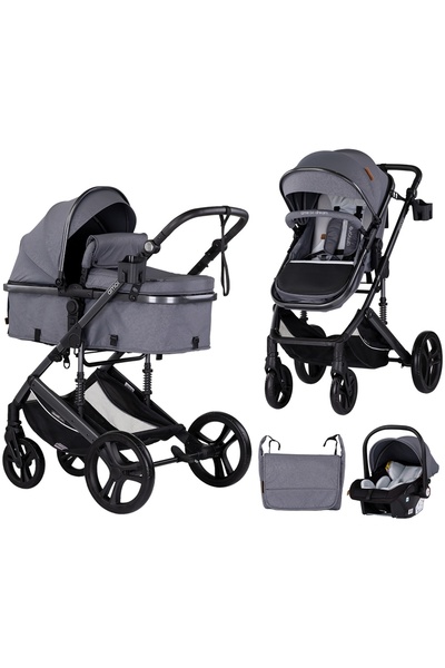 Chipolino 3 in 1 baby stroller Amore cloud grey