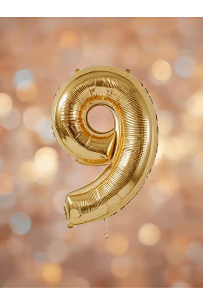 Umamiçe 9 بالونات على شكل أرقام ذهبية - بالون من الفويل مقاس 40 بوصة (100 سم)